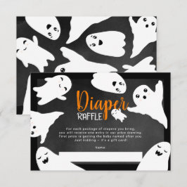 Halloween-Geister Schwarze Windel-Tombolendusche Begleitkarte