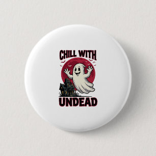 Halloween-Geister-Shirt Vintage Verflucht Zombie D Button