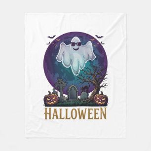 Halloween-Geister-Sonnenbrille Lila Mond Friedhof_ Fleecedecke