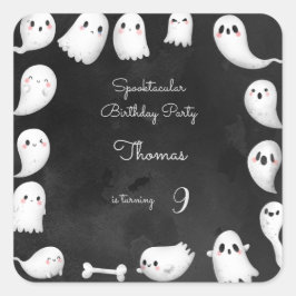 Halloween-Geister spooktacular Kindergeburtstag Pa Quadratischer Aufkleber