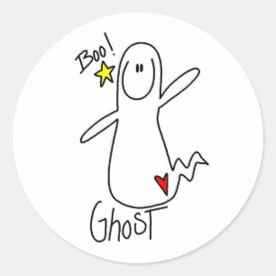Halloween-Geister-Strichmännchen-Aufkleber Runder Aufkleber