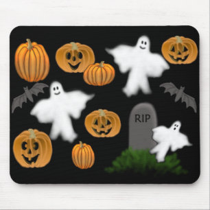 Halloween-Geister u. Kürbise Mousepad