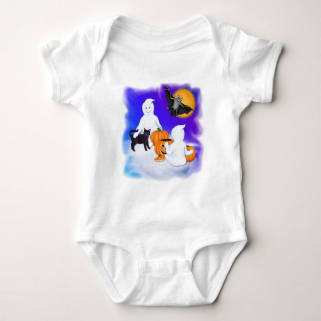 Halloween Geister und Freunde Baby Strampler (Vorderseite)