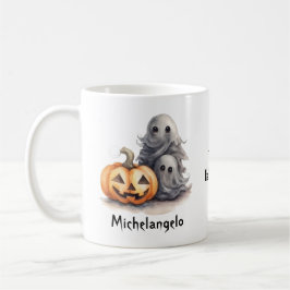 Halloween Geister und Jack-o-Lantern personalisier Kaffeetasse