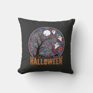 Halloween Geisterbaum Geister und schwarze Katze Kissen