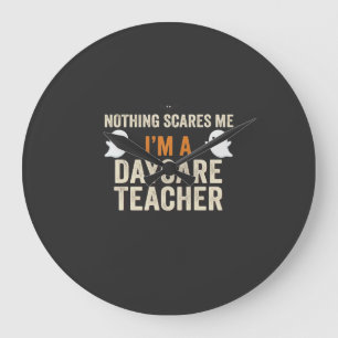 Halloween-Geisterdesign für Erzieherinnen_1 Große Wanduhr