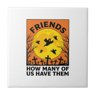 Halloween-Geisterfreunde Lustig Vintage-Horror_1 Fliese
