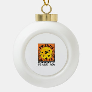 Halloween-Geisterfreunde Lustig Vintage-Horror_1 Keramik Kugel-Ornament