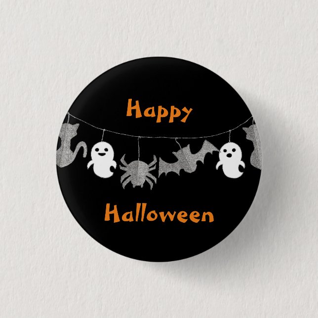 Halloween-Geistergarland Button (Vorderseite)