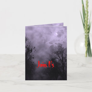 Halloween-Geisterhaftes-Lila-Himmel Individuelle E Einladung