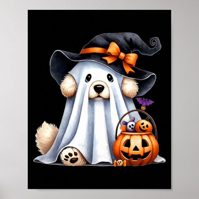 Halloween-Geisterhund Poster (Vorne)