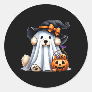 Halloween-Geisterhund Runder Aufkleber