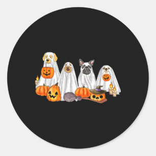 Halloween-Geisterhunde _ Halloween Süße Überdosis Runder Aufkleber