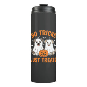 Halloween-Geisterhunde Keine Tricks, nur Leckerlis Thermosbecher