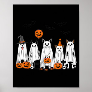 Halloween-Geisterhunde Süße Kürbis-Cartoon-Gestalt Poster