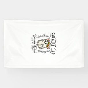 Halloween-Geisterkatze Sozialclub Retro Gruselig S Banner