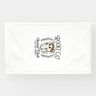 Halloween-Geisterkatze Sozialclub Retro Gruselig S Banner