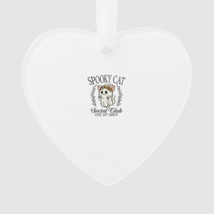 Halloween-Geisterkatze Sozialclub Retro Gruselig S Ornament