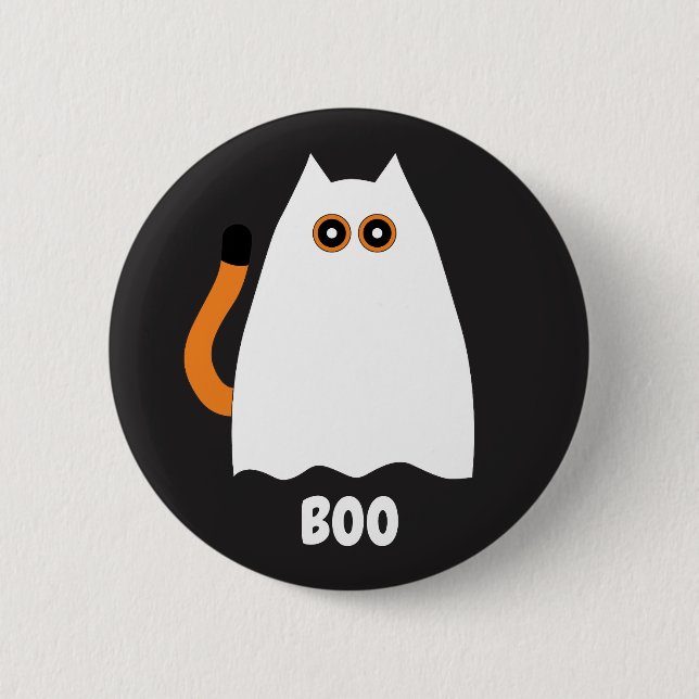 Halloween-Geisterkatzen-Button Button (Vorderseite)