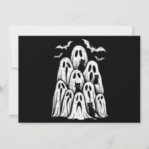 Halloween-Geisterkatzenliebhaber Herbst Gruselige  Einladung