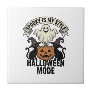 Halloween-Geisterkostüm Vintage Gruseliger Kürbis Fliese