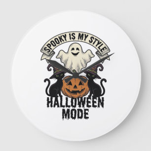 Halloween-Geisterkostüm Vintage Gruseliger Kürbis  Große Wanduhr