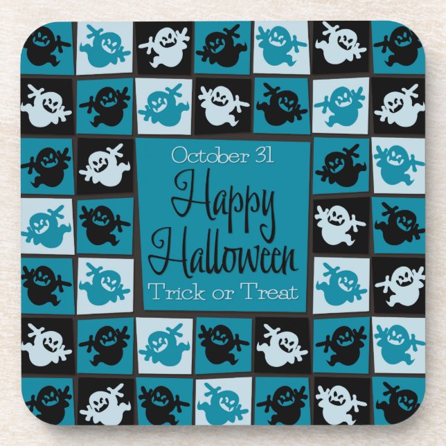 Halloween-Geistermosaik Untersetzer (Vorderseite)