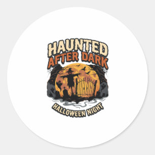 Halloween-Geisterstunde nach Mitternacht Runder Aufkleber