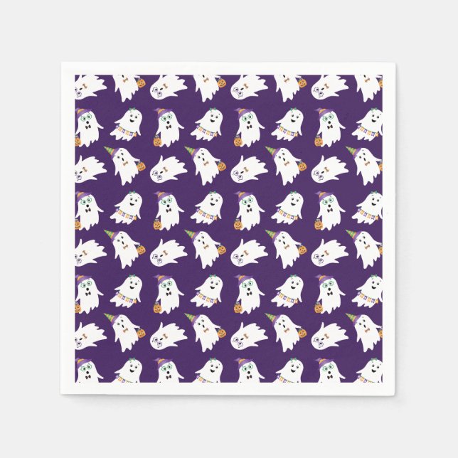Halloween-Geistertrick oder -Behandlung Serviette (Vorderseite)
