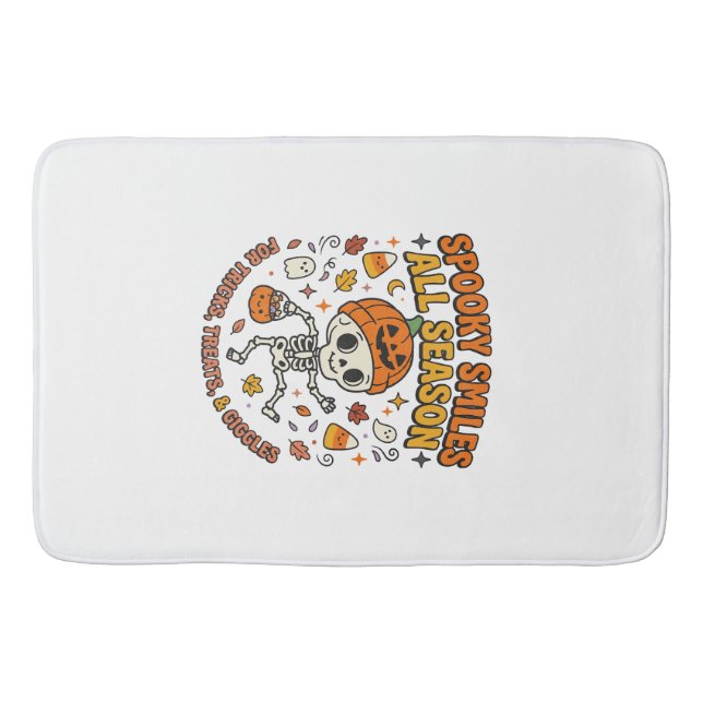 Halloween-Gemütlichkeits-Skelett-Feier Badematte (Vorderseite)