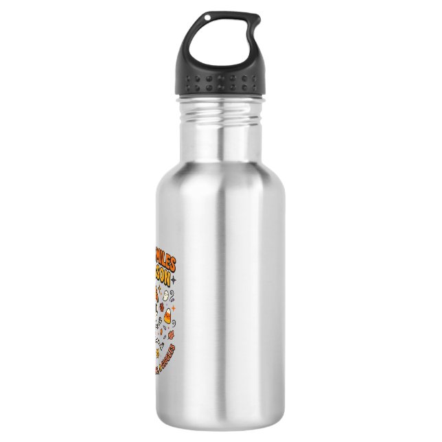 Halloween-Gemütlichkeits-Skelett-Feier Edelstahlflasche (Vorderseite)