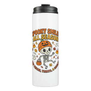 Halloween-Gemütlichkeits-Skelett-Feier Thermosbecher