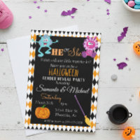 Halloween Gender Baby Reveal Party Monster Orange