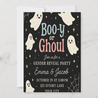 Halloween-Gender-Einladung | Boo-y oder Ghou Einladung