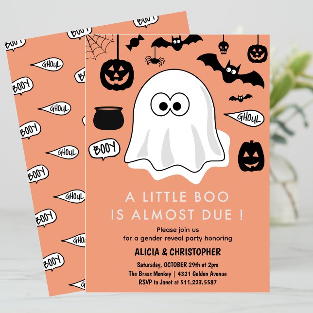 Halloween Gender enthüllt Einladung Ghost (Halloween-Gender-reveal-invitation-Ghost-1)