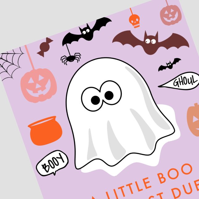 Halloween Gender enthüllt Einladung Ghost Lila (Halloween-Gender-reveal-invitation-Ghost-Purple-1)
