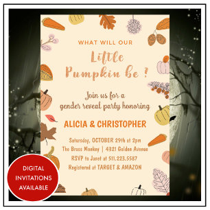 Halloween Gender Enthüllung Einladungen Fall