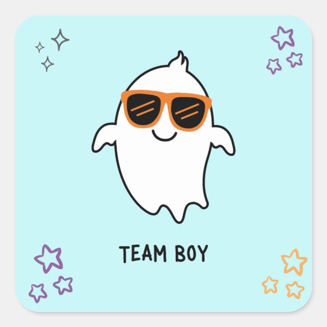 Halloween Gender Reveal Boy Ghost Voting Sticker (Vorderseite)