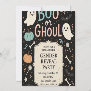Halloween Gender Reveal Party Einladung