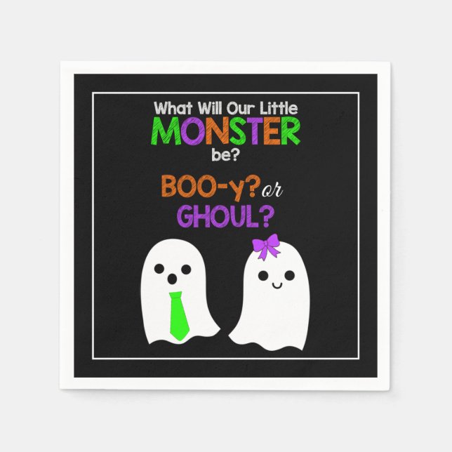 Halloween Genderbericht Napkins Serviette (Vorderseite)