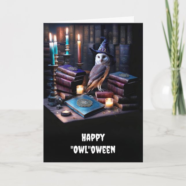 Halloween General mit mystischen Zauberbüchern Karte (Vorderseite)