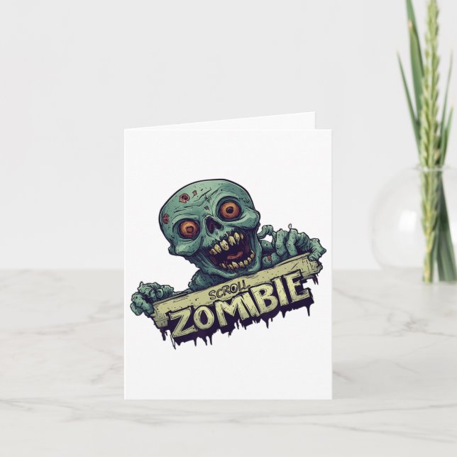 Halloween Generation mit Scroll Zombie-Kostüm Karte (Vorderseite)