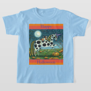 HALLOWEEN GEPUNKTETE PONY & BAT CAT Fantasy Horse T-Shirt