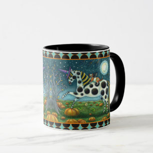 HALLOWEEN GEPUNKTETE PONY & BAT CAT Fantasy Horse  Tasse