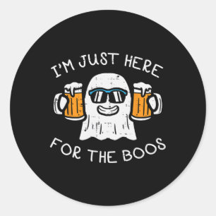 Halloween gerade hier für Boos Ghost Funny Costume Runder Aufkleber