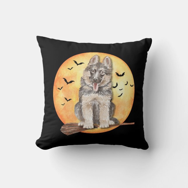 Halloween German Shepherd Dog Pillow Kissen (Vorderseite)