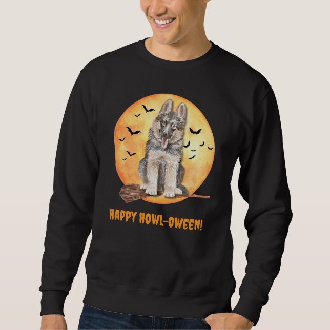 Halloween German Shepherd Sweatshirt für Männer (Vorderseite)