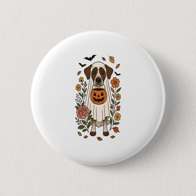 Halloween German Shorthair Pointer Button (Vorderseite)