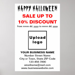 Halloween-Geschäft auf weißem Poster