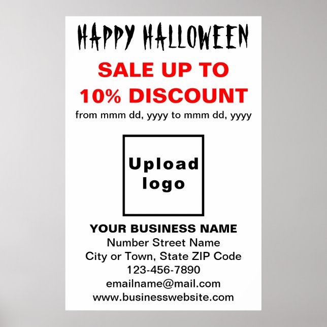 Halloween-Geschäft auf weißem Poster (Vorne)